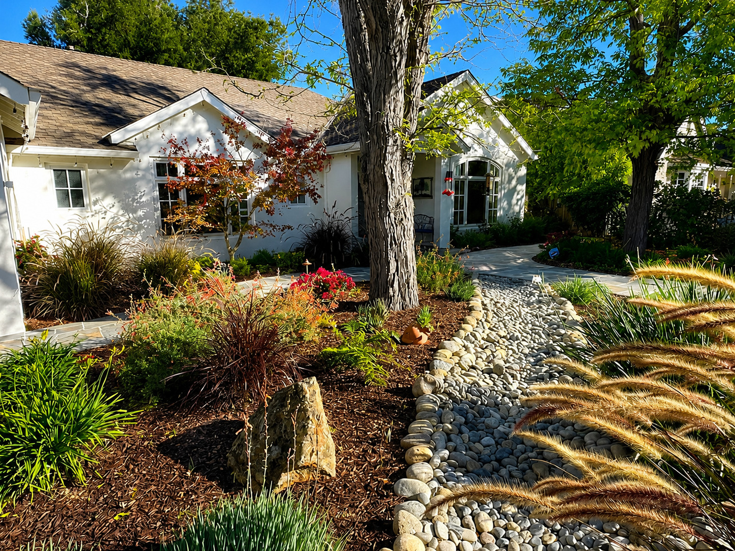 Professional mulch installation service in North Texas