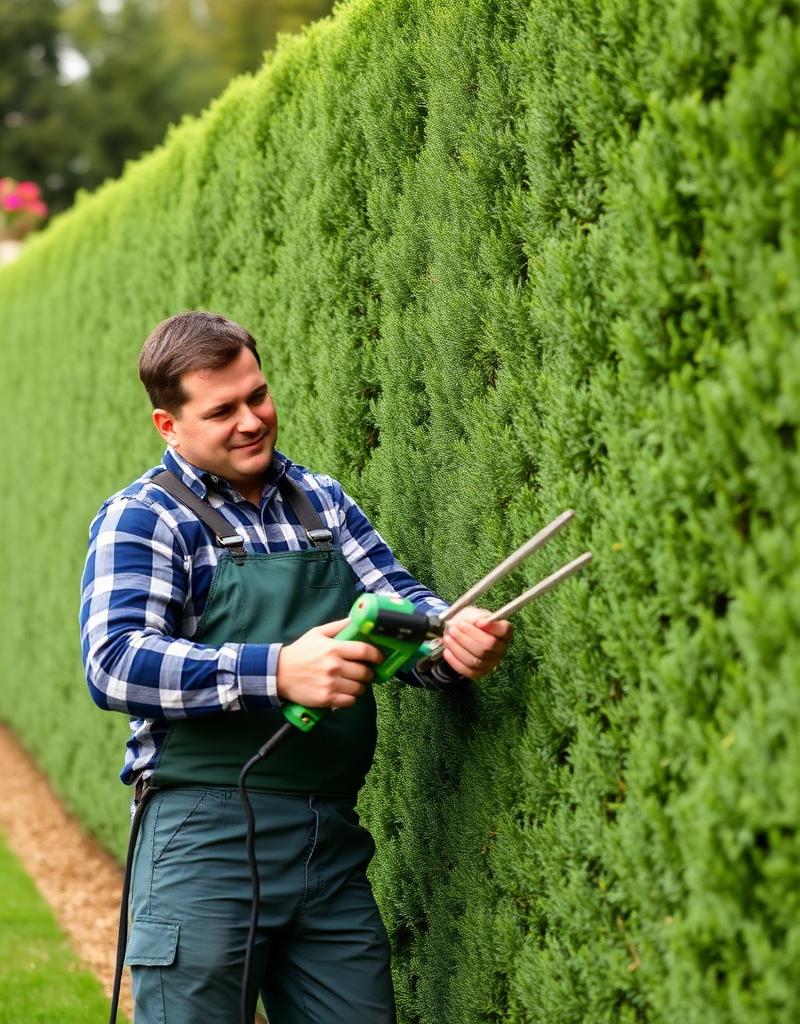 Precision hedge trimming and shrub shaping in North Texas